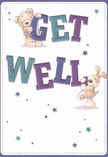 Radiating joyful hope, this get well card features two irresistible characters-a tender teddy bear and a sprightly puppy-both emerging from the large, playful letters that spell out 'Get Well.' Their lively interaction captures Crouch End's spirit of togetherness, while the card's colours-vivid indigos and teals-give the scene a refreshing vibrancy against a creamy, welcoming background. Tiny stars in shades of lilac and sapphire twinkle above, hinting at good wishes drifting on the North London breeze. The furry details of the bear and puppy are so carefully rendered you can almost sense their softness-a visual equivalent to the comforting touch of a bouquet hand-prepared by the Crouch End Flowers team. Beyond a simple greeting, this card feels like a heartfelt embrace, designed to offer solace and light to anyone navigating recovery. It captures the sincerity and cheer that define our neighbourhood, a gentle message of care ready to be delivered to doorsteps from Highgate Wood to the local green.